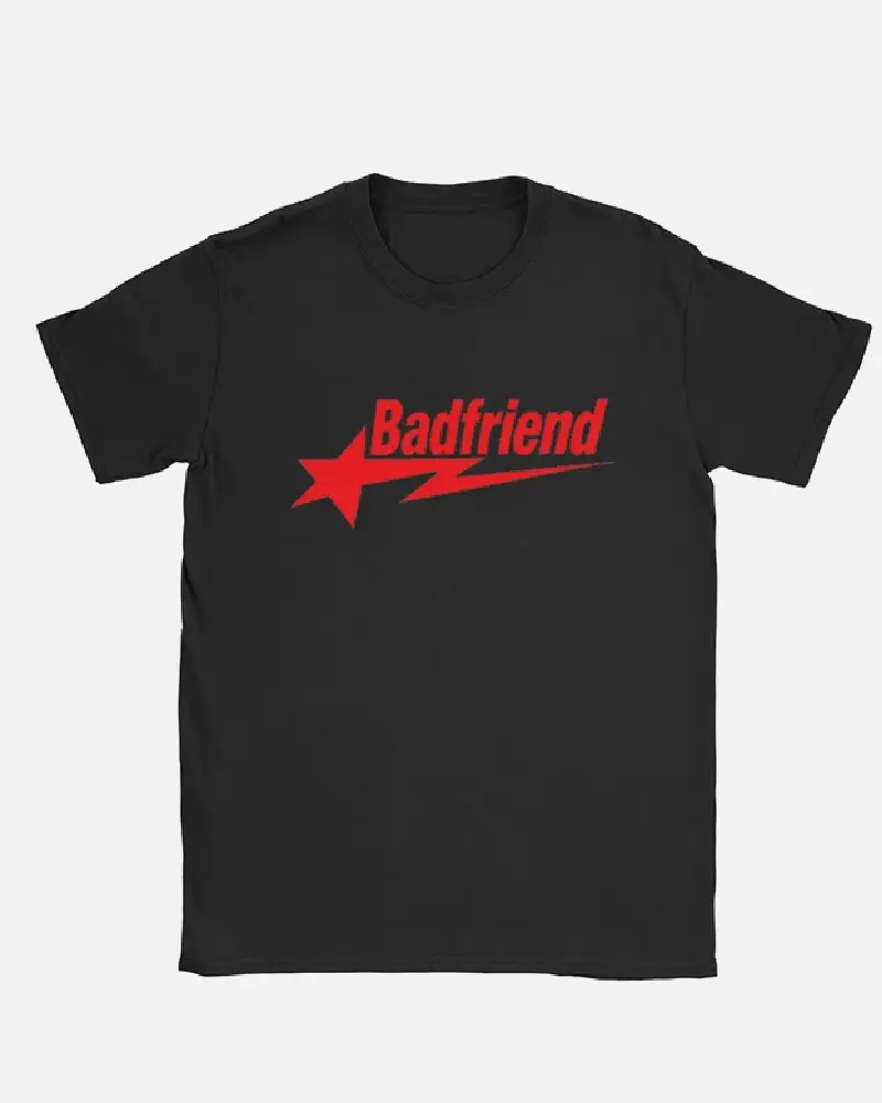 Bad Friend Letter Print Shirt Black/Red Bad Friend Letter Print Shirt Black/Red