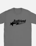 Bad Friend Letter Print Shirt Dark Grey/Black