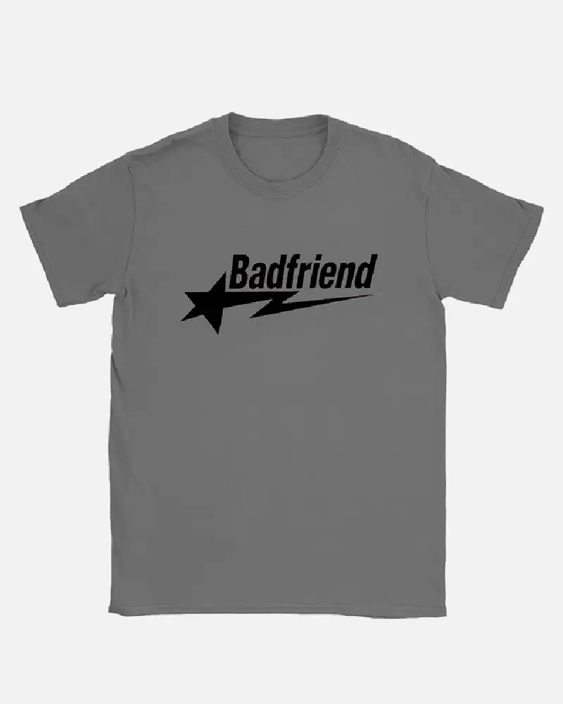 Bad Friend Letter Print Shirt Dark Grey/Black Bad Friend Letter Print Shirt Dark Grey/Black